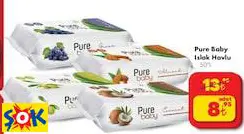 PURE BABY ISLAK HAVLU 50’Lİ